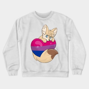 Bi Flag-Heart Fennec Fox Crewneck Sweatshirt